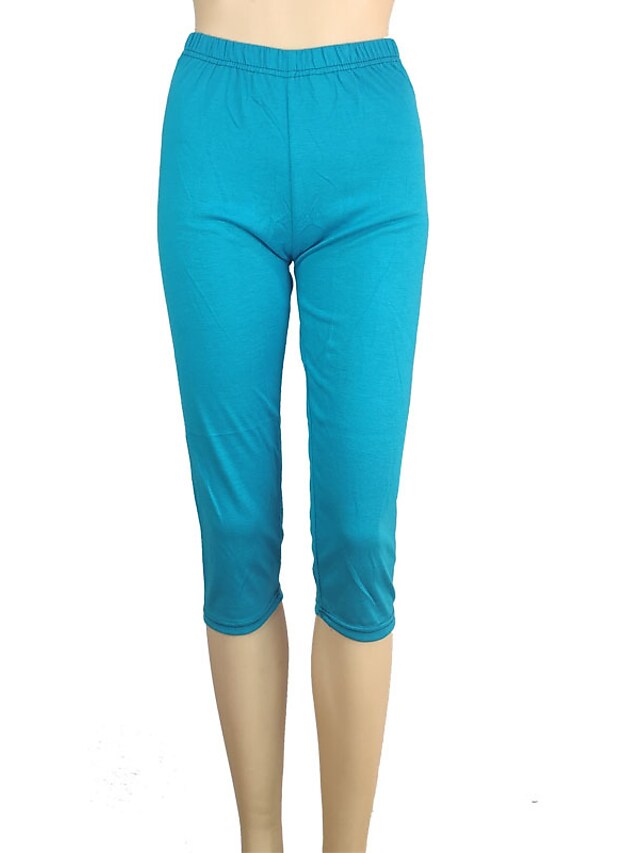 Women's Daily Yoga Stretchy Cotton Blend Lightweight Sports High Waist Capri shorts