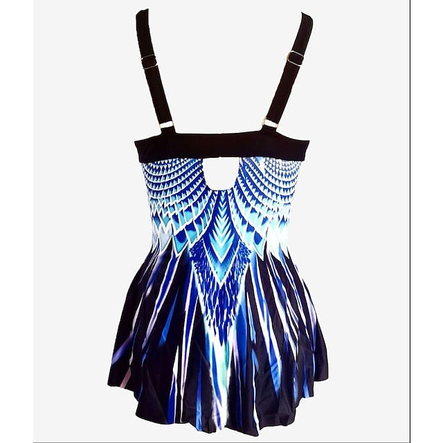 spot european and american new sexy gradient feather print folds new foreign trade bikini split swimsuit