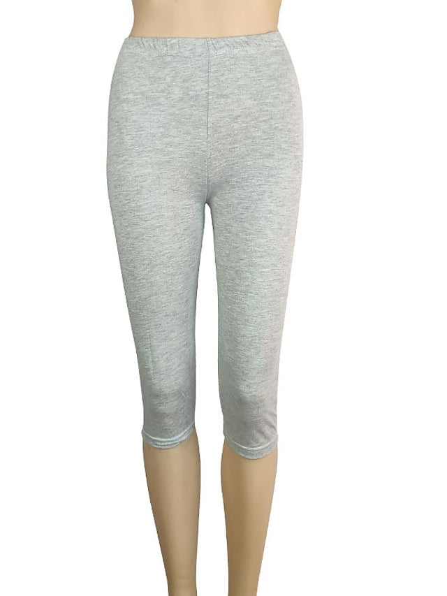 Women's Daily Yoga Stretchy Cotton Blend Lightweight Sports High Waist Capri shorts
