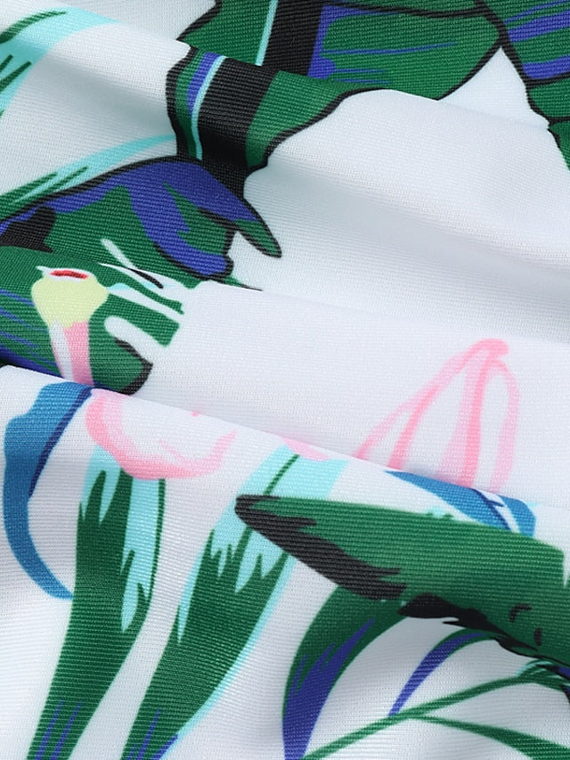 Women's Swimwear Bikini 2 Piece Normal Swimsuit Halter High Waist Push Up High Waisted Geometric Wave dot + red Black White Yellow Pink Bathing Suits Sports Fashion Ordinary