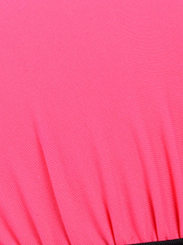 Women's Sexy One Piece Monokini Swimsuit, Open Back, Color Block, Vacation Fashion