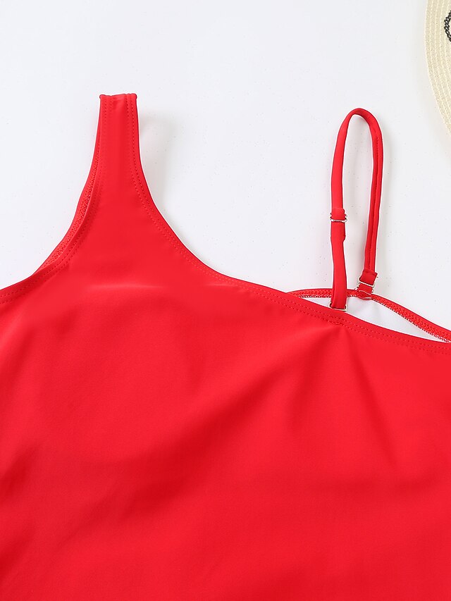 Women's Swimwear One Piece Monokini Bathing Suits Normal Swimsuit High Waist Open Back Mesh Pure Color Green Black Dark Green Red Padded Strap Bathing Suits New Casual Vacation / Sexy / Modern