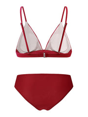 Women's Swimwear Bikini 2 Piece Normal Swimsuit Backless High Waist Solid Color Black Blue Pink Yellow Wine Padded Bathing Suits Sexy Fashion Sexy / New / Padded Bras