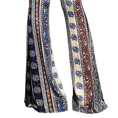 Women's Fashion Flare Chinos Print Comfort Mid Waist Slim Pants