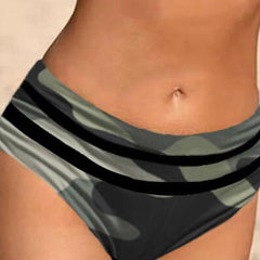 Women's Swimwear Bikini Bathing Suits 2 Piece Normal Swimsuit High Waisted Camouflage Gray Padded V Wire Bathing Suits Sports Vacation Sexy / Strap / New / Strap