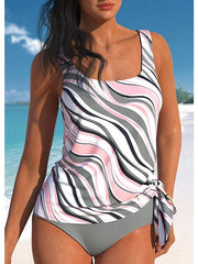 Women's Swimwear Tankini 2 Piece Normal Swimsuit 2 Piece Printing Graphic Pink Bathing Suits Sports Beach Wear Summer