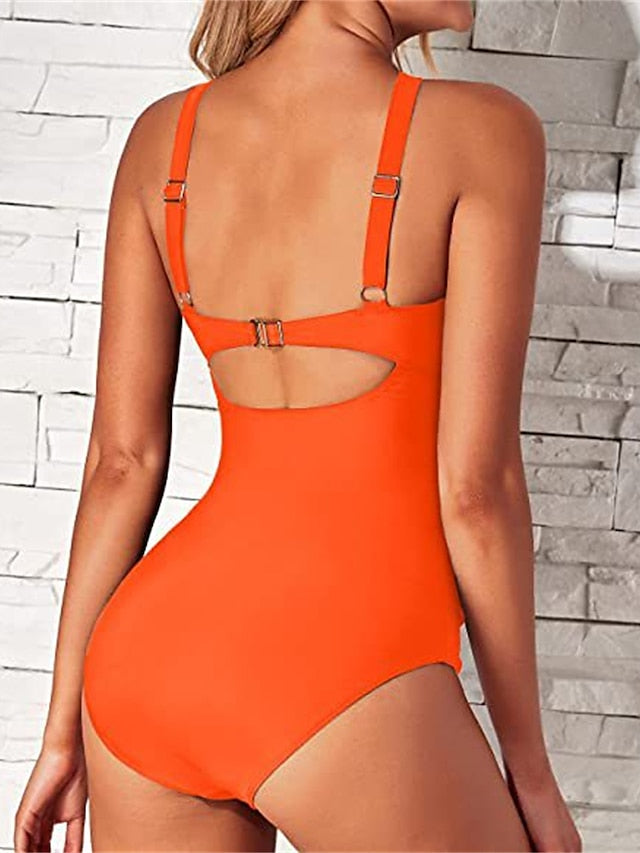 Women's Swimwear One Piece Normal Swimsuit Quick Dry Plain Black White Pink Navy Blue Royal Blue Bodysuit Bathing Suits Sports Beach Wear Summer