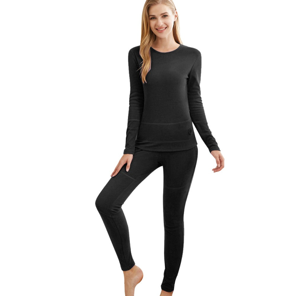 Women's USB Heated Underwear Set: 24-Zone Electric Heating, App-Controlled, 5 Temperature Settings for Winter Warmth