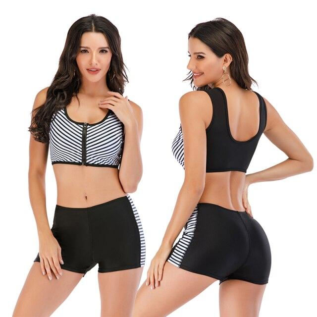 Pop Sexy Women's Floral Print Sports Beachwear 2 Piece