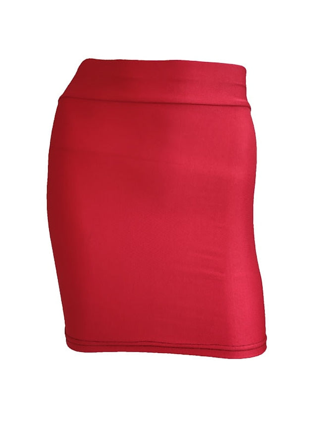 Women's Pencil Faux Fur 9804 Fluorescent High Waist Short Bag Skirt Red 9804 Fluorescent High Waist Short Bag Skirt Rose Red Fluorescent high waist short bag skirt white 9804 Fluorescent High