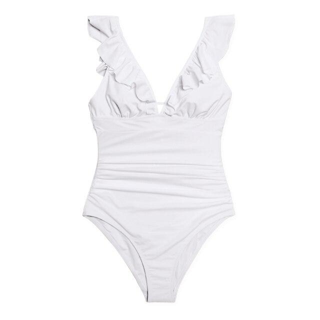 Sexy Women's Ruffled Lace-up Monokini Swimsuit One Piece