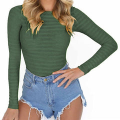 Autumn Bodycon Bodysuits Feminino Mujer Sexy Stretchy Rompers Long Sleeve O Neck Women Body Winter Jumpsuit Top - Sheseelady