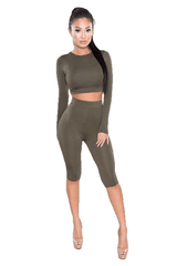 2 Piece Set Women Sexy Long Sleeve Top+Biker Shorts Track Suit Bodycon Tracksuit Casual Two Pieces Outfits Sweatsuit - Sheseelady