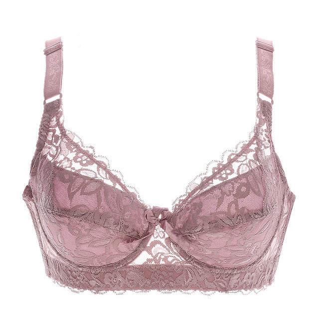 Plus Large Big Size Lace Bras For Women'S Bralette Bh Underwear Sexy Lingerie Super Push Up Brassiere Girl Minimizer Deep V