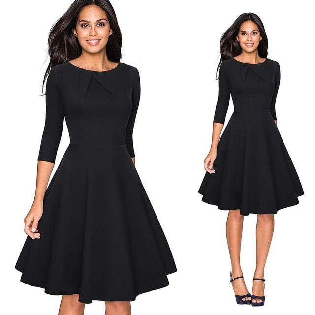Elegant Ruched Cap Sleeve Casual Party Dress - Sheseelady