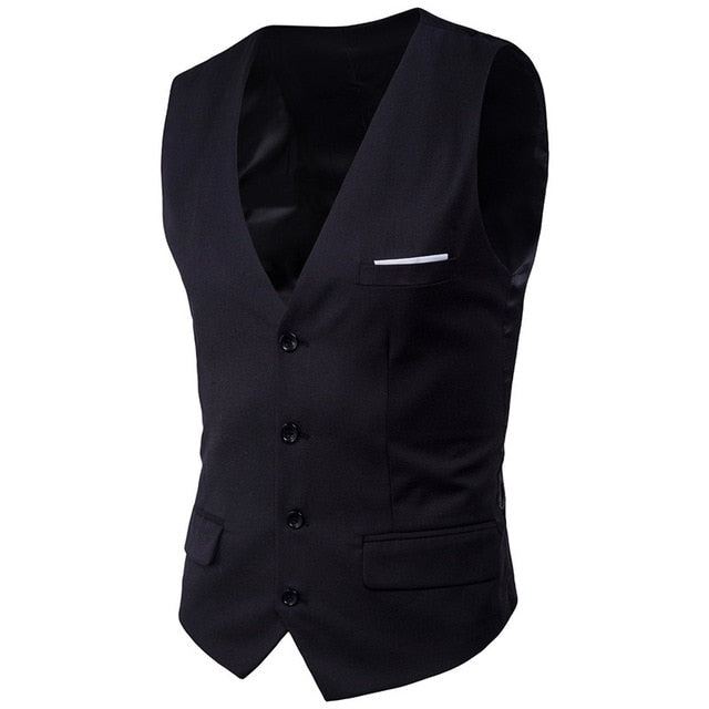 Men'S Business Casual Slim Vests Suits