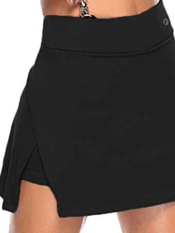 Women's Skirt Skort Above Knee Polyester Black Pink Blue Gray Skirts Summer 2 in 1 Split Fashion Sports Outdoor Casual Daily