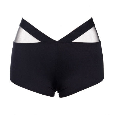 Sexy Women's Elastic Waist Polyester Sports Shorts With Waistband