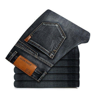 Casual Black Blue Slim Stretch Classic Denim Jeans - Sheseelady