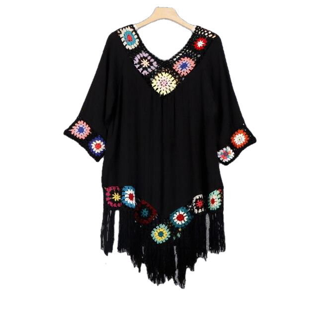 Summer Style Sexy Women's V-neck Long Sleeved Cotton Beach Dress Plus Size