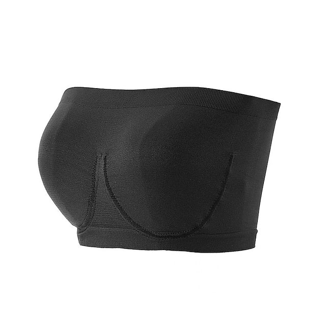 Women's Bras & Bralettes Tube Bra Strapless Full Coverage Solid Color Scoop Neck Micro-elastic Breathable Invisible Casual Daily Nylon Green , 1 PC