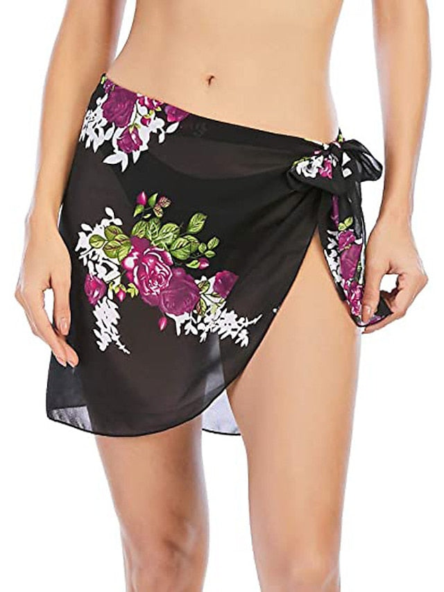 Women's Swimwear Cover Up Swim Shorts wrap Normal Swimsuit Printing Floral Bathing Suits New Vacation Fashion, Sexy, Modern