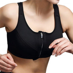 Hot Women Zipper Push Up Sports Bras Vest Underwear Shockproof Breathable Gym Fitness Athletic Running Yoga Bh Sport Tops - Sheseelady
