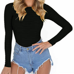 Autumn Bodycon Bodysuits Feminino Mujer Sexy Stretchy Rompers Long Sleeve O Neck Women Body Winter Jumpsuit Top - Sheseelady