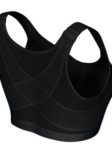 Women's Wireless Bras Sports Bras Fixed Straps 3,4 Cup Scoop Neck Breathable Running Sport Pure Color Front Closure Sport Nylon 1PC White Black , Bras & Bralettes , 1 PC