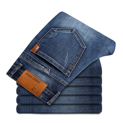Casual Black Blue Slim Stretch Classic Denim Jeans - Sheseelady
