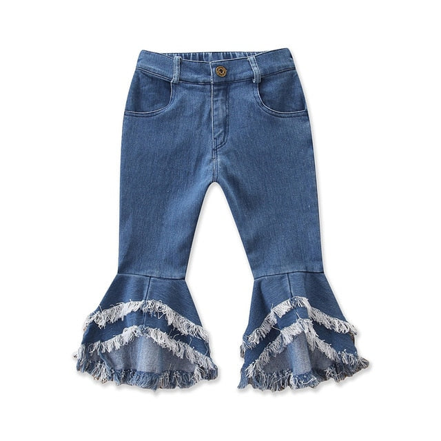 Flared Bell Bottom Boot Cut Pants For Toddler Girls