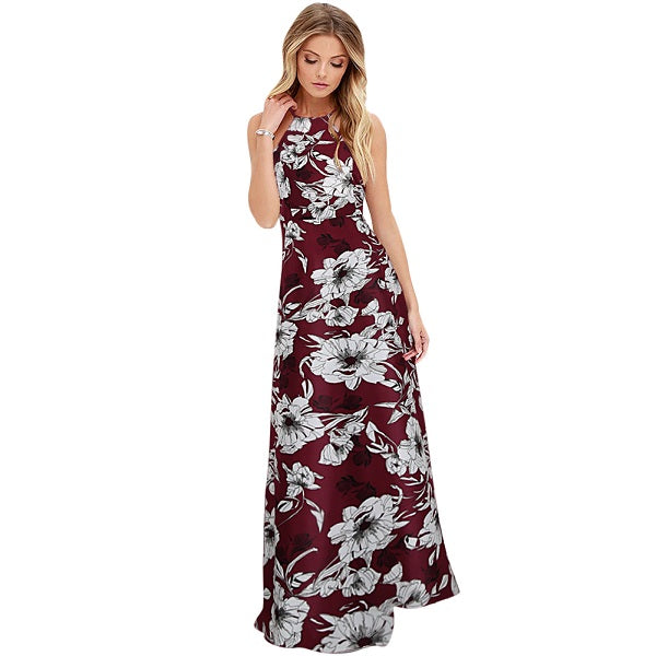 Floral Print Boho Sleeveless Beach Slip Dress - Sheseelady