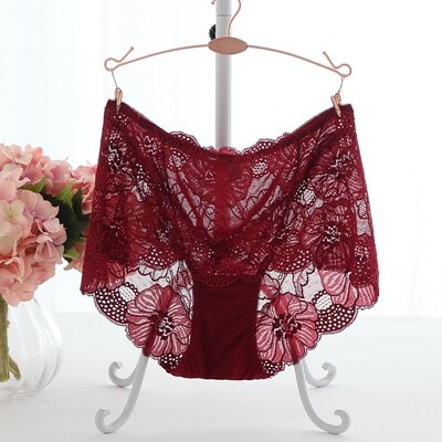 Sexy Hollow Out Floral Embroidery Lace Briefs Women With L-5Xl For Ladies