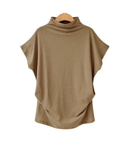 Summer Stylish Female O-neck Quality Cotton Blouse