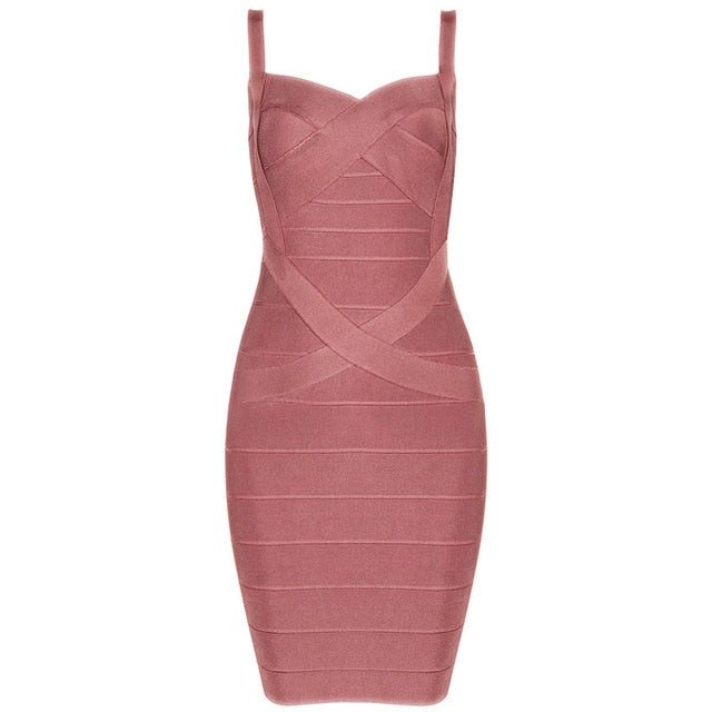 Flash Sexy Ladies' Spaghetti Strap Mini Bandage Dress For Club Banquet