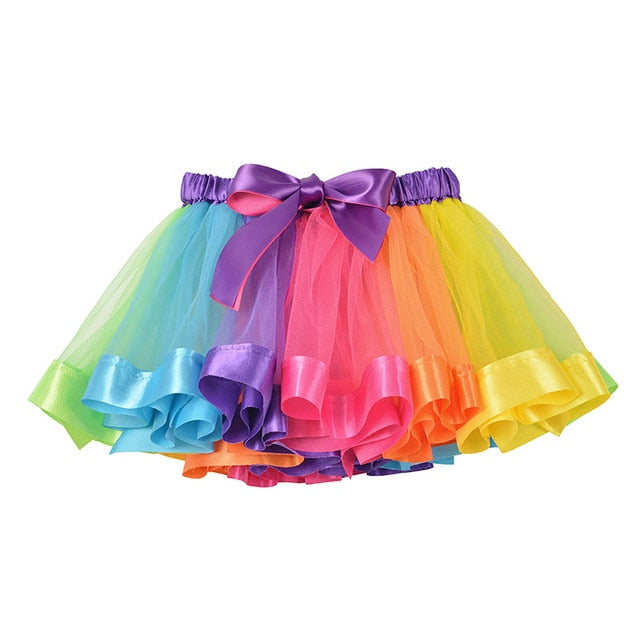 3M-8T Princess And Rainbow Tulle Skirts For Girls - Sheseelady