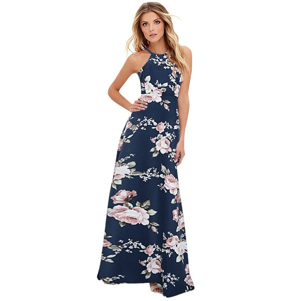 Floral Print Boho Sleeveless Beach Slip Dress - Sheseelady