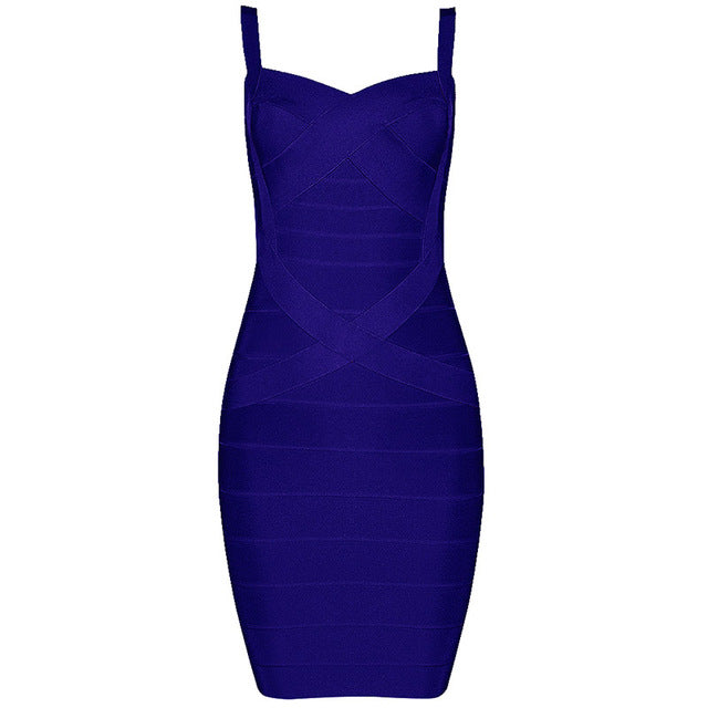 Flash Sexy Ladies' Spaghetti Strap Mini Bandage Dress For Club Banquet