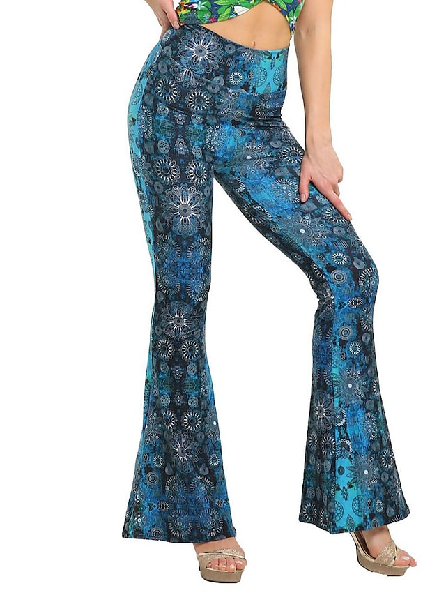 Women's Wide Leggings Print Micro-elastic Comfort Pants
