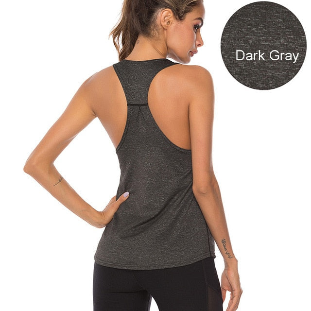 Stylish Anti-Shrink Ladies' Sleeveless Racerback Yoga Tank Tops