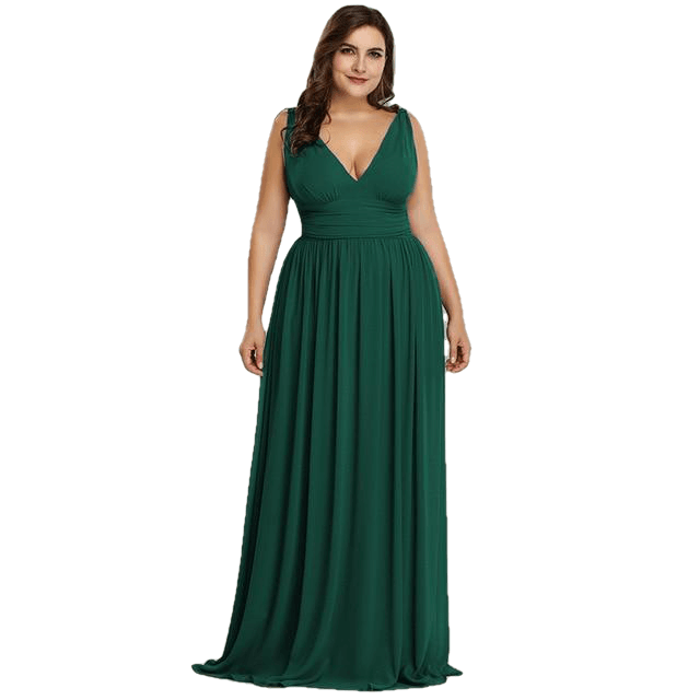 Elegant Printed A-Line V-Neck Chiffon Party Dress - Sheseelady