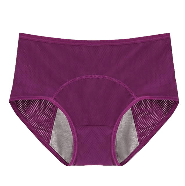 Lady Menstrual Period Breathable Panties Holes Briefs Leakproof Underwear Cotton Soft Solid Mid-Waist Panties Women Plus Size - Sheseelady