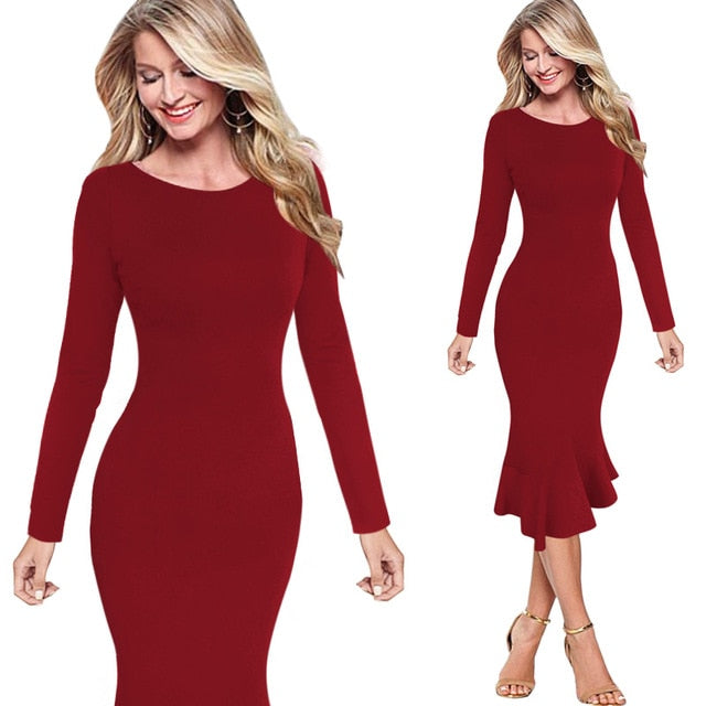 Elegant Vintage Pinup Casual Cocktail Party Dress - Sheseelady