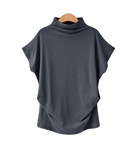 Summer Stylish Female O-neck Quality Cotton Blouse
