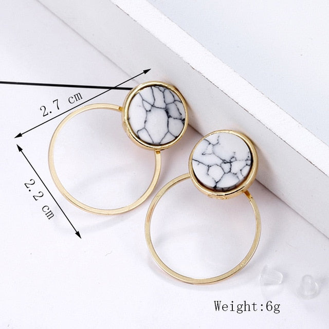 Punk Style Statement Female Geometric Shape Metal Dangle Earrings For Gifts