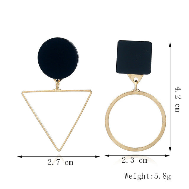 Punk Style Statement Female Geometric Shape Metal Dangle Earrings For Gifts