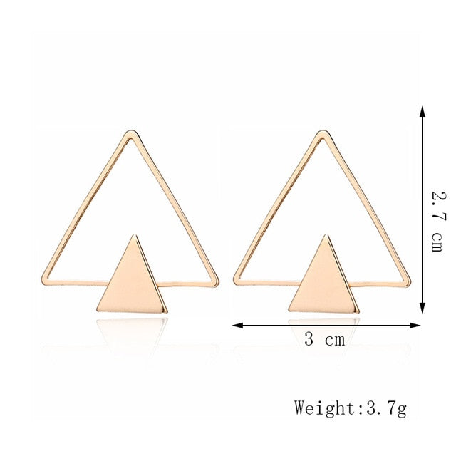 Punk Style Statement Female Geometric Shape Metal Dangle Earrings For Gifts