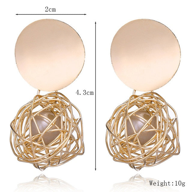 Punk Style Statement Female Geometric Shape Metal Dangle Earrings For Gifts