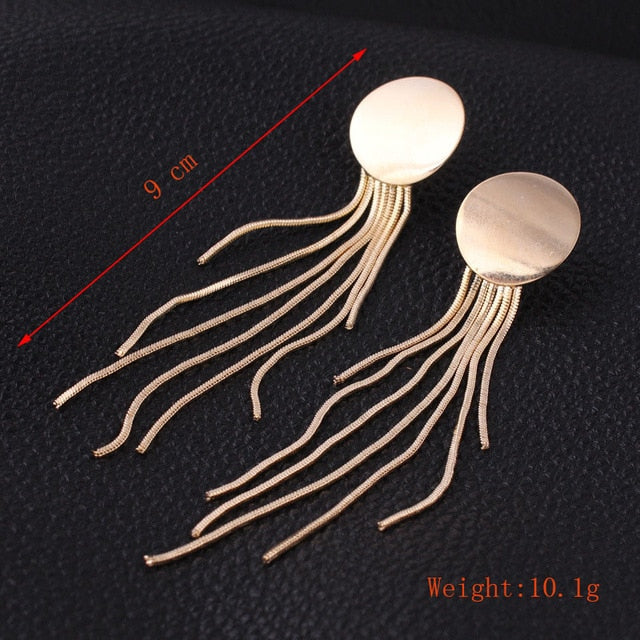 Punk Style Statement Female Geometric Shape Metal Dangle Earrings For Gifts