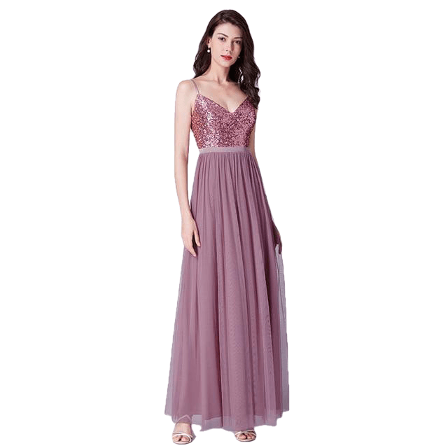 Elegant A Line V Neck Tulle Wedding Party Gowns - Sheseelady